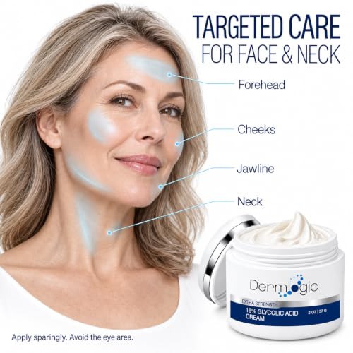 Glycolic Acid 15% Face & Body Exfoliating Cream for Anti-Aging & Brightening