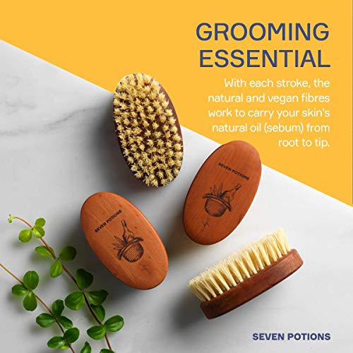 Vegan Beard Brush with Sisal Fibres & Pear Wood Handle – Gentle, Exfoliating & Taming