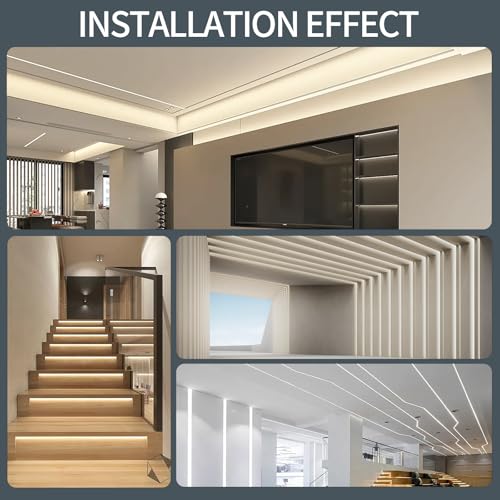 2m 6-Pack LED Strip Light Channel Aluminum Profile with White Diffuser
