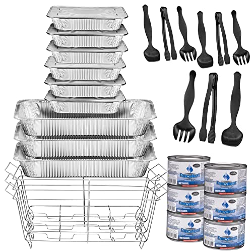 Disposable Full Size Chafing Dish Buffet Set for Catering & Parties - 33 Pcs