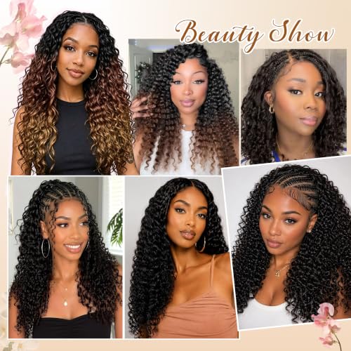 Deep Wave Feather Crochet Hair - 100 Strands, 14 Inch, T1/30/27, Knotless Style for Black Women
