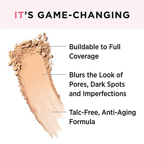 IT Cosmetics CC+ Airbrush Perfecting Powder Foundation - Sheer to Full Coverage Pressed Powder, Blurring Pores & Dark Spots, Anti-Aging Face Makeup, Hydrolyzed Collagen & Niacinamide - 0.33 oz