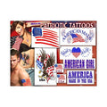 Patriotic Tattoos - Ultra Realistic Adult Tattoo Designs & Large Fake Tattoos - Long Lasting Waterproof Large Temporary Tattoo Set Ideal for July 4 (Pack of 8 Temp Tattoos)