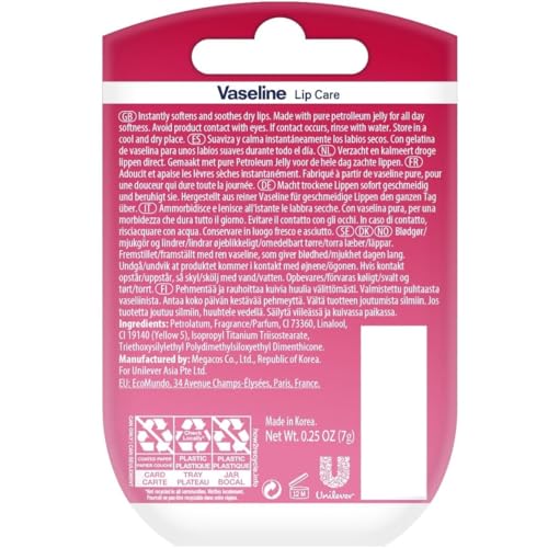 Vaseline Lip Therapy Rosy Lips Mini 8-Pack – Rose-Tinted Moisturizing Lip Balm