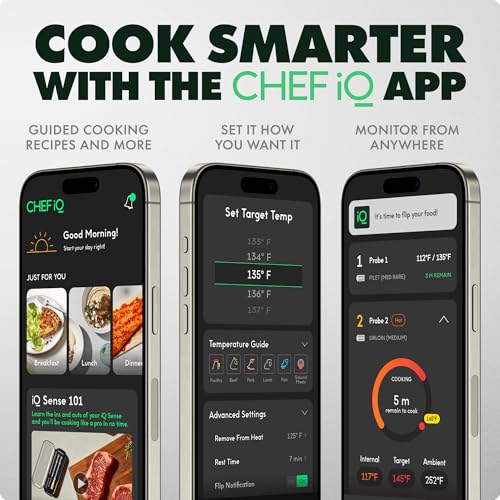 Wireless Meat Thermometer with 2 Probes - Smart WiFi Cooking Sensor for Grill, Oven, BBQ, Smoker, Air Fryer