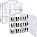 Clear Nail Polish Organizer Box 48 Bottles with Adjustable Dividers - Double Sided Storage Case