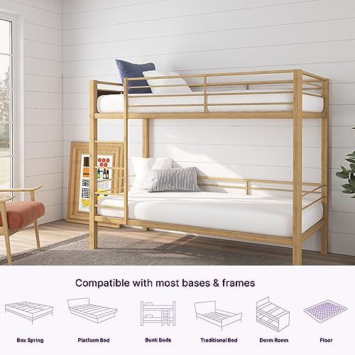 NapQueen 5 Inch Twin Memory Foam Mattress - Medium Feel, CertiPUR-US, Bed in a Box, Breathable Cover, White