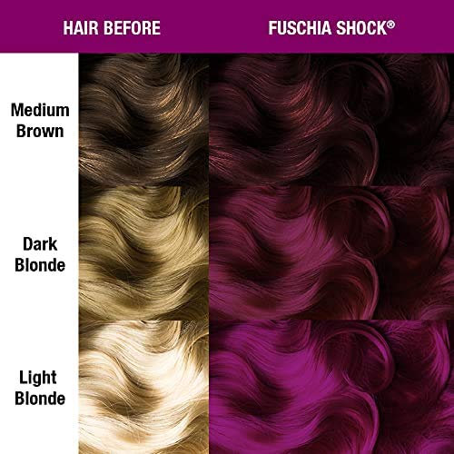 MANIC PANIC Classic Fuschia Shock Semi Permanent Hair Color - Dark Pink Hair Dye for Women & Men That Lasts 4-6 Weeks - Vegan, Ammonia & Cruelty-Free - Create & Mix Custom Shades (2 Pack)