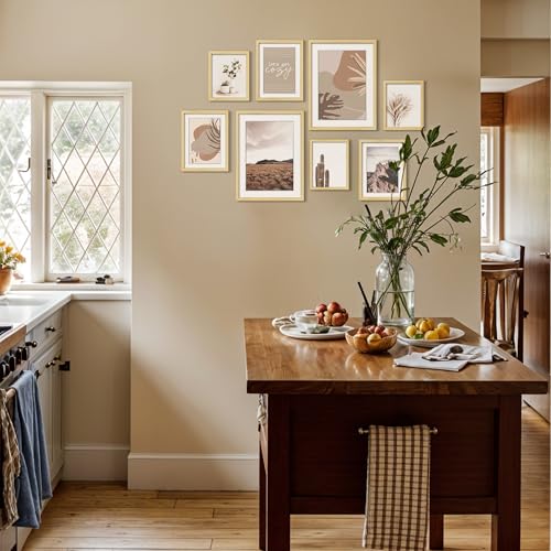 ArtbyHannah Gallery Wall Frame Set - Beige Large 8 Pack Wall Decor