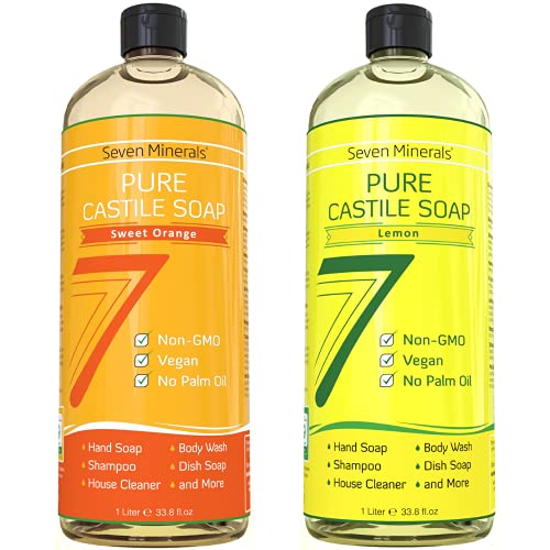 Seven Minerals Sweet Orange Castile Soap & Lemon Castile Soap (33.8 fl oz)