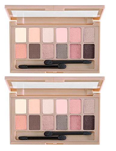 Maybelline New York Blushed Nudes Eyeshadow Palette 2 Pack - Versatile 12-Shade Set with Rose Gold Infusion