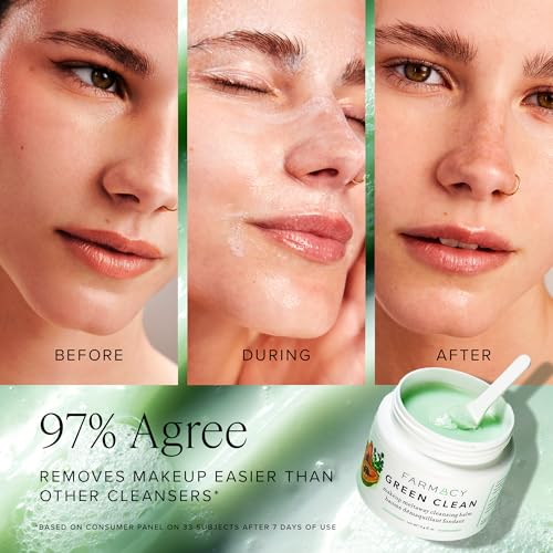 Farmacy Original Makeup Remover Cleansing Balm 50ml with Super Greens & Papaya - Waterproof & Hydrating