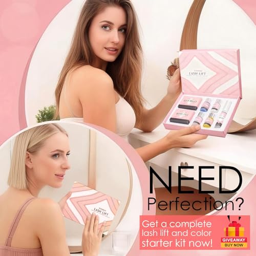 Lash Lift and Black Kit, Easy At-Home DIY Lash Perm and Eyelash & Brow Color Set 3-in-1 with Upgraded Glue, Quick Lift & Voluminous Color Salon-Grade with Complete Tools for Beginners & Professionals