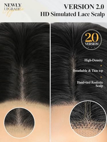 Ombre Blonde Wigs for Women Long Curly Wavy Synthetic Heat-Resistant Hair with Middle Part - Brown Blonde Variation