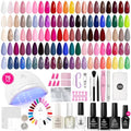 Chic Outfits Gel Nail Kit with UV Light - 45 Colors & 75 Pieces