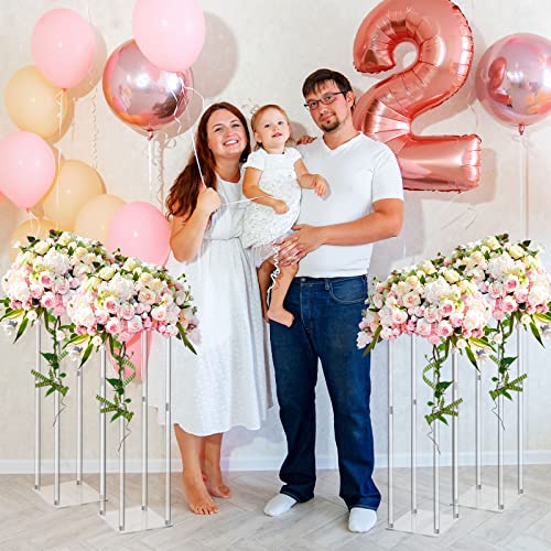 8 Pieces Acrylic Wedding Flower Stands - 20 Inch Tall Centerpieces