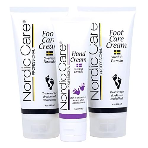 Nordic Care Foot Care Cream (2 pack) + Hand Cream | Hydrates and Treats Severely Dry Feet & Cracked Heels | Urea & Glycerin Relieves Itchy Dry Skin