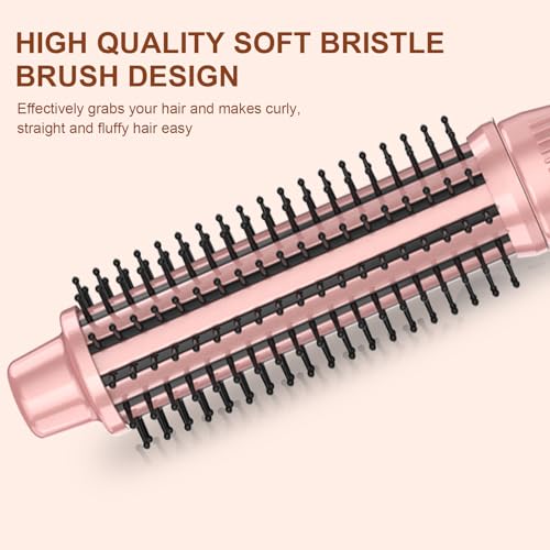 Pink 1.25 Inch Heated Curling Brush for Soft, Silky Curls & Frizz Control