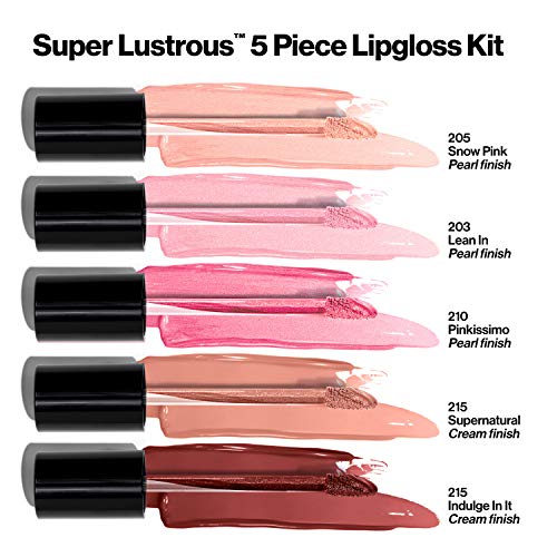 Revlon Super Lustrous Lip Gloss Gift Set 0.75 Fl Oz Pack of 5 Cream & Pearl Finishes