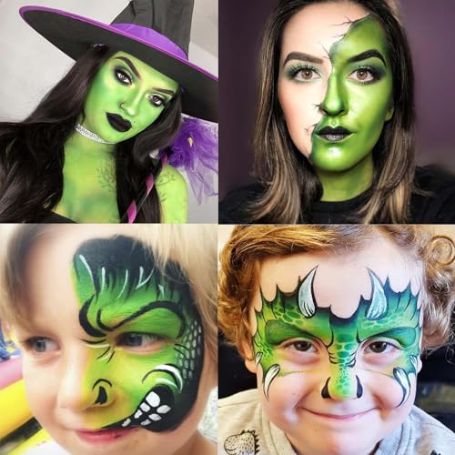 St Patrick¡¯s Day Green Matte Lipstick for Women, Green Lip Face Body Paint Stick, Halloween SFX Witch Makeup Elphaba Costume Face Paint Stick, Waterproof Long Lasting Lip Balm for Goth Clown Makeup