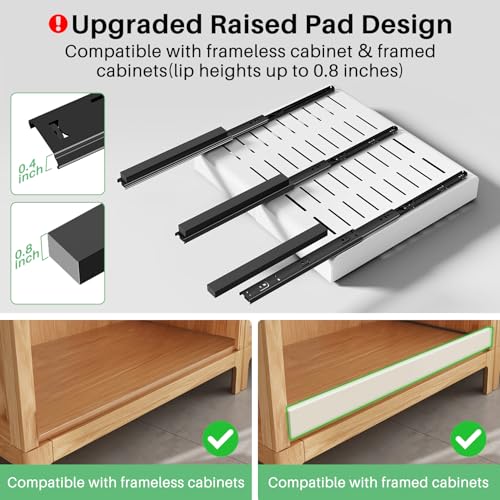 White Expandable Pull Out Cabinet Organizer 2-Pack for Kitchen Base Cabinets