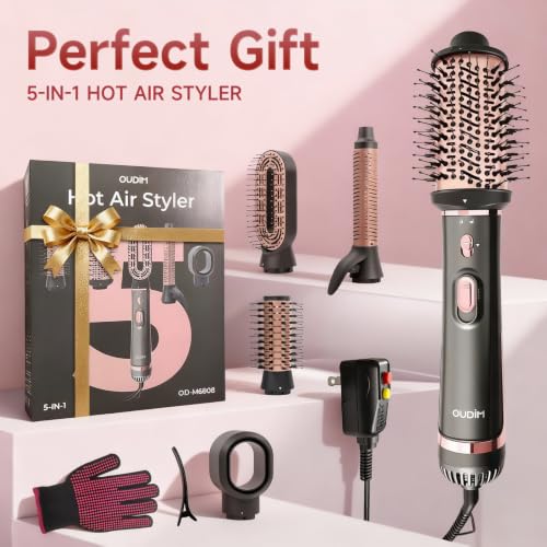 5-in-1 Hot Air Styler & Hair Dryer Brush - Ionic Multi-Styler with 5 Attachments