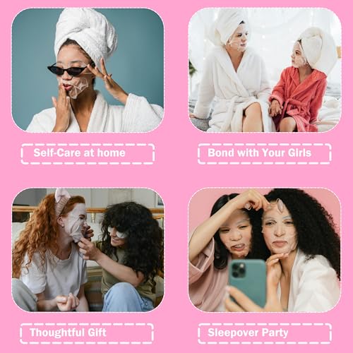 Pink Face Mask Set - 40 Assorted Skincare Sheet Masks for Hydration & Sensitive Skin