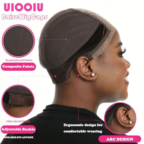 Wig Grip Cap for Women - Non Slip, Breathable, Adjustable Fit, Natural Look - Brown/Nude, Medium