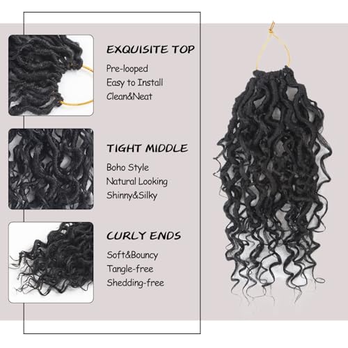 Goddess Locs Crochet Hair 8 Inch - 9 Packs, Natural Full Look, Easy Install