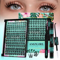 Lash Clusters Kit 140pcs Manga Lash Extension Kit Anime Cluster Lashes Natural Look with Waterproof Lash Bond and Seal, Lash Tweezer with Wet Look Ultra-Thin Band Anime Lashes(Puppy-Kit,C-10-18mm)