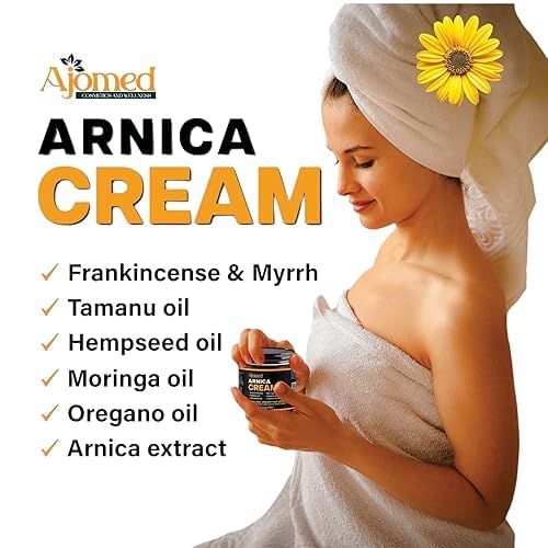 Arnica cream for skin Soothing, healing salve, bruising, body oil Handmade herbal massage cream with arnica extract, Tamanu oil, Oregano oil, Moringa oil, Frankincense and Myrrh-Body 4fl.oz