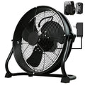 14-Inch Battery Operated Metal Floor Fan for Dewalt 20V Max - Portable Jobsite Fan with AC Adapter, 1500 CFM, Variable Speed, Tilt & Hanging Hook