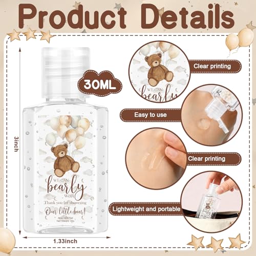30 Pcs Baby Shower Party Favors - Bear Theme Aloe Vera Gels - Mini Gifts