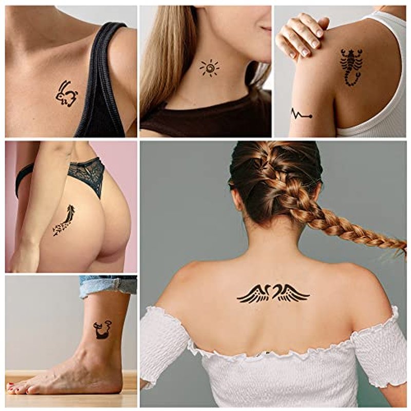 16 Sheets Henna Tattoo Stencils Reusable for Women Girls and Kids, 280+ PCS Tattoos Templates, Airbrush Tattoo Stencil