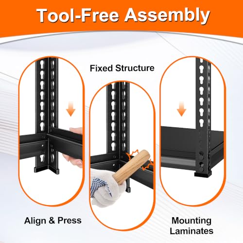 Heavy Duty Metal Garage Shelving Units - 40" W x 16" D x 36" H Black - Variation of THIS listing