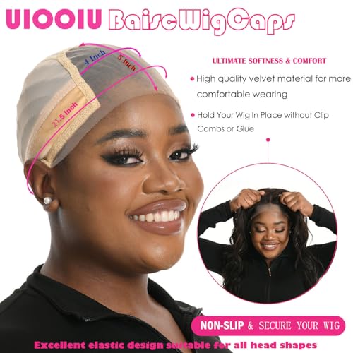 Wig Grip Cap for Women - Non Slip, Breathable, Adjustable Fit, Natural Look - Brown/Nude, Medium