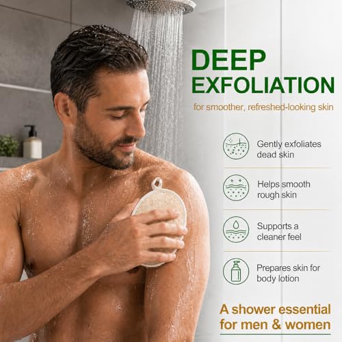 Natural Loofah Exfoliating Body Scrubber Pads - Pack of 24 Dual Sided Shower Sponges