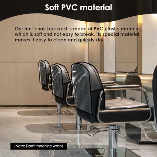 3Pcs Salon Chair Cover, PVC Clear Chair Back Covers, Waterproof Salon Chair Covers Protectors, Soft Salon Chair Back Cover, Fits Most Standard Salon Chairs Office Chairs, 20"x 15.7"x 4.7"