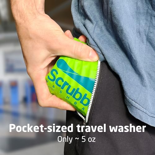 Portable Travel Washing Bag with Washboard - 5 oz Compact Clothes Washer