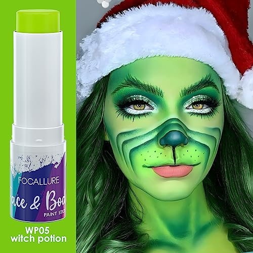 FOCALLURE Eye Black Stick for Sports,Waterproof Face Body Paint Sticks,Face Painting Kit for Baseball Softball Football Lacrosse,Eye Black for Halloween Cosplay SFX Costume Party,Witch Potion