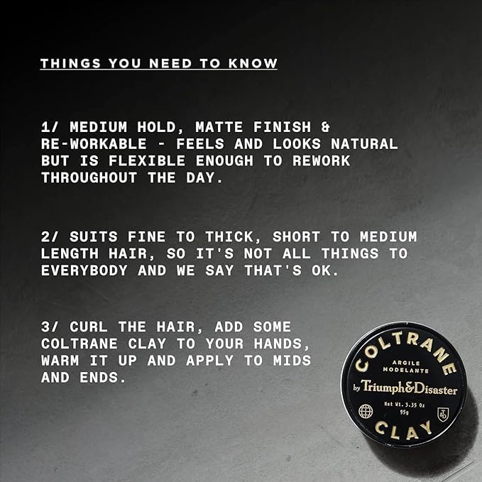 Medium Hold Hair Clay Pomade 2.29oz - Matte Finish, Smoky Earth Scent, All Hair Types