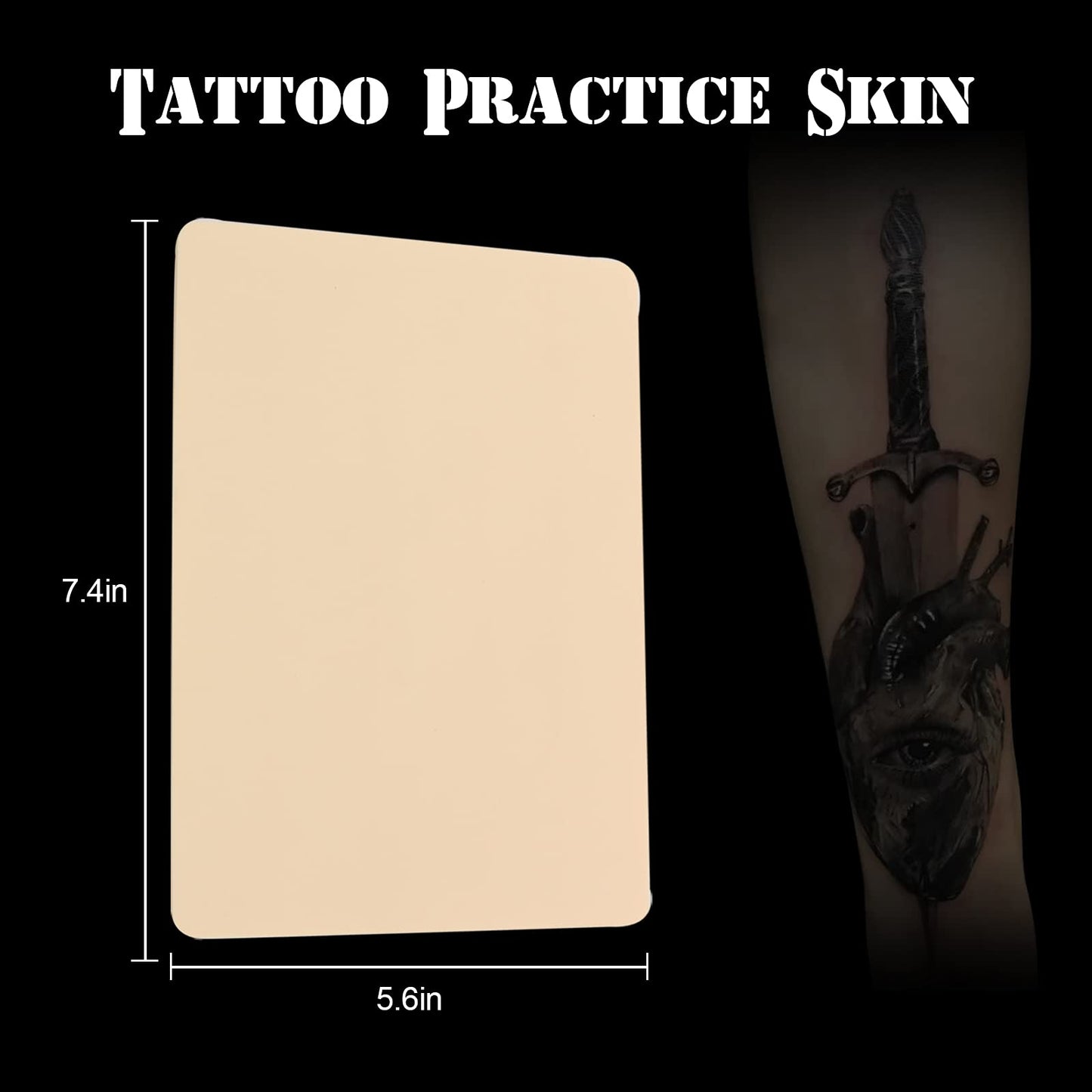 Blank Tattoo Practice Skin - Jconly 30Pcs Double Sides Fake Skin Tattoo Skin for Practicing, 8×6 in Soft Practice Skin for Beginners and Experienced Tattoo Artists…