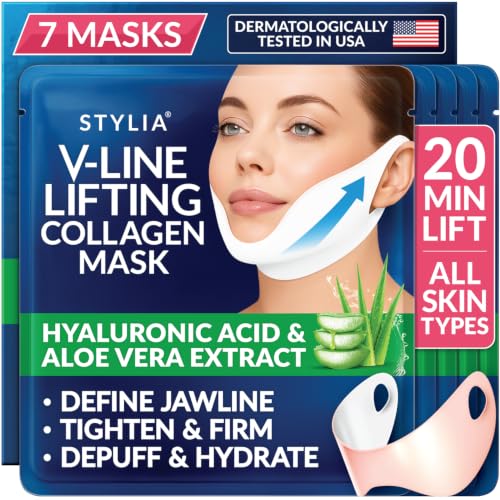 Stylia V Line Lifting Collagen Mask 7 Pack - Double Chin & Jawline Contour