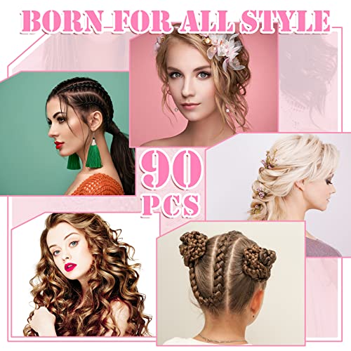 Pink Youyole 90-Piece Hair Styling Set with Edge Brushes & Combs for Women