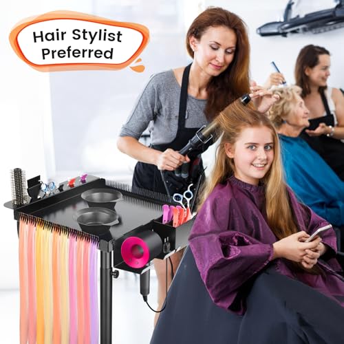 Multi-Function Salon Tray, Salon Rolling Tray cart (with Wheels), Beauty & Hairdressing Tray for Hair Stylist,.Suitable for Tattoo parlors, Hair Salons, Personal Designers.