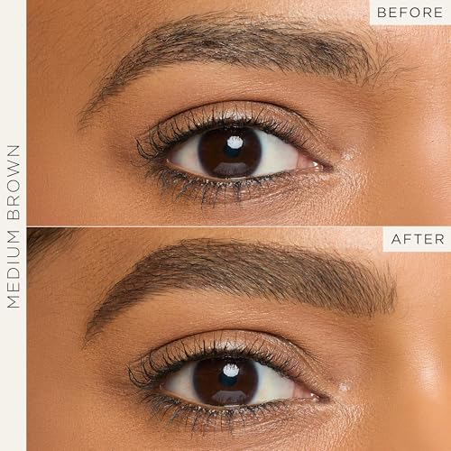 tarte Amazonian Clay Waterproof Brow Pencil Medium Brown - Natural Eyebrow Shaping & Filling with Vitamin E, Vegan & Cruelty-Free