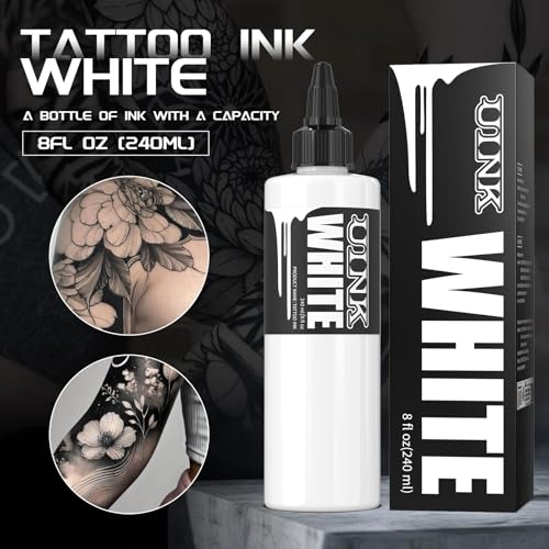 Tattoo Ink Set - 8 oz Triple Black & White Pigments - Vegan, Long-Lasting, Fast-Drying - Variation: Black/White Set