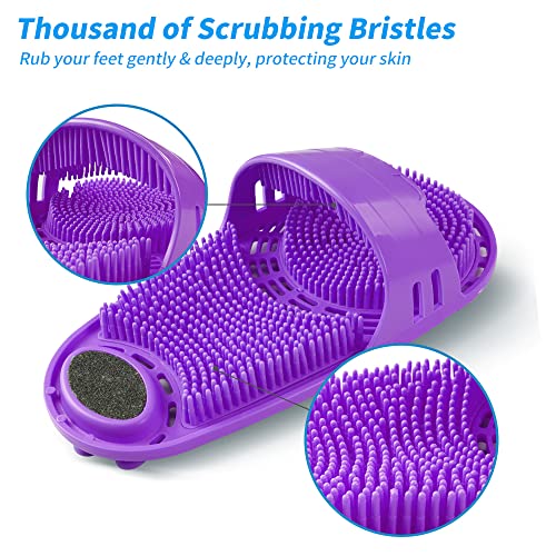 Silicone Foot Scrubber with Non-Slip Suction Cups - Violet