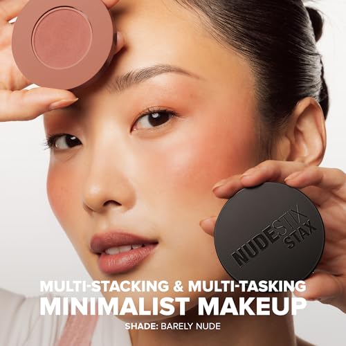 Nudestix STAX All Over Color Blush Balm Barely Nude - Multi-Use Cream Blush for Cheeks, Eyes & Lips