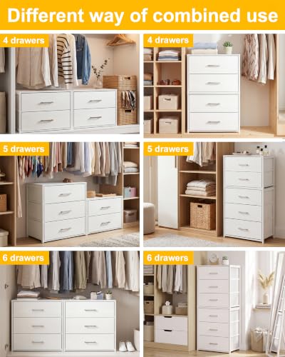 Stackable Closet Drawers for Clothes - 2 Pack, 15.7”D x 21.2”W x 16.1”H, Fabric Storage Organizer